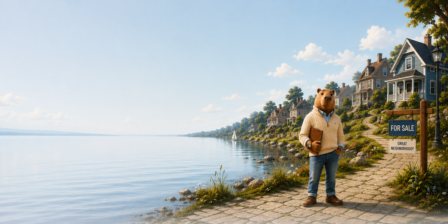 Hubert Capivara stands by the Pebble River